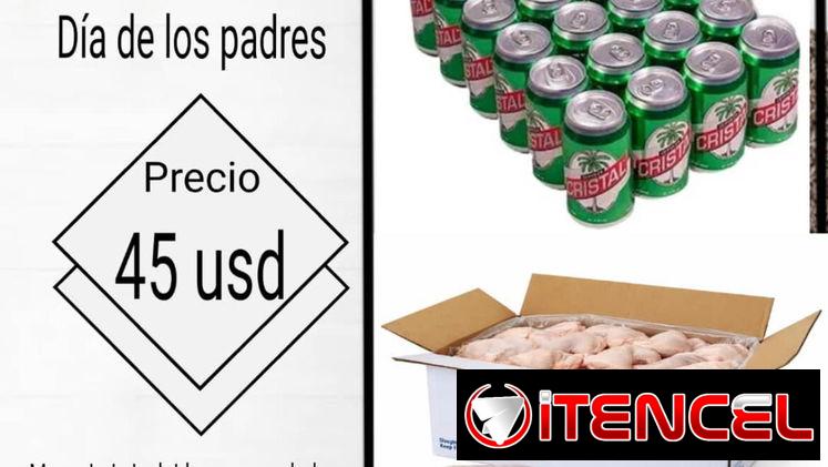 Caja de cerveza más caja de pollo