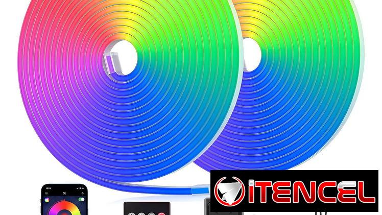 Rgb Tira Led Neon Bylifity 15m Cuerda De Neón De Bluetooth Multicolor Impermeable Flexible De Bluetooth