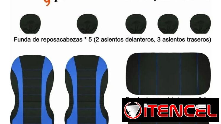 Fundas para 5 asientos de automóvil 9 piezas universal