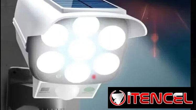 Lámpara recargable sensor de moviento panel solar