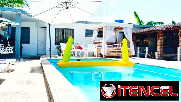 Renta de casa en la playa con piscina en Guanabo. Alquiler de casa de lujo con piscina en la playa