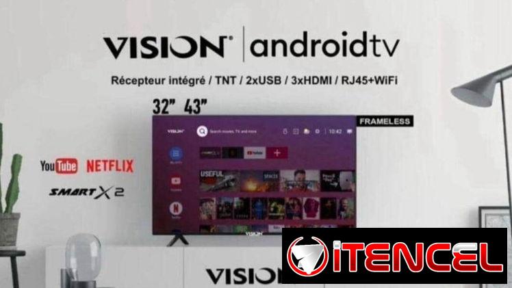 Smart TV Vision de 32 pulgadas con cajita interna y soporte a la pared