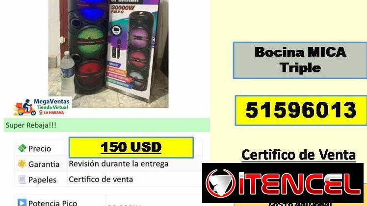 MV-613-Bocina MICA Triple….150 USD…51596013…transporte costo adicional