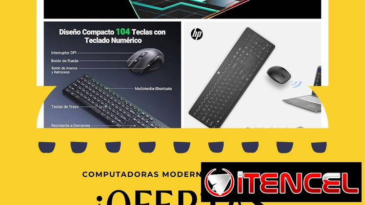 Combo de teclados mouse por usb e Inalámbrico