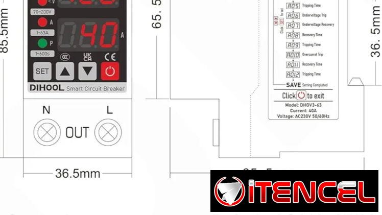 DIHOOL Protector de voltaje ajustable 110V 220V, corte de bajo/alto voltaje y protección contra sobrecorriente, subvolta