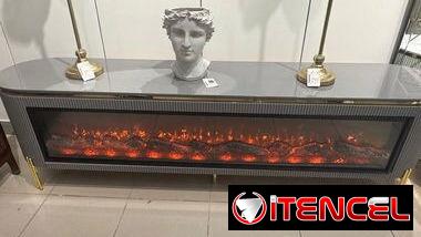 Mesa TV con chimenea Electrica