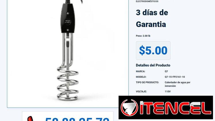 CALENTADOR ELÉCTRICO DE INMERSIÓN 1000W VPT-0077