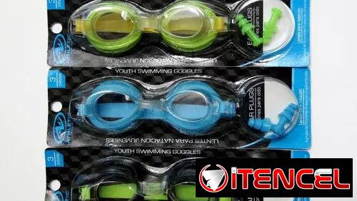 Lentes para natación juveniles. Incluye tapones para oídos.  Gafas para nadar color rosado
