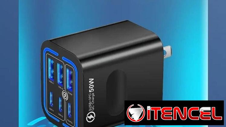 Cargador de carga rápida de 50W con varias entradas