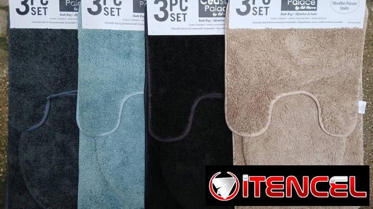 Alfombra de 3 piezas para baño (mo)