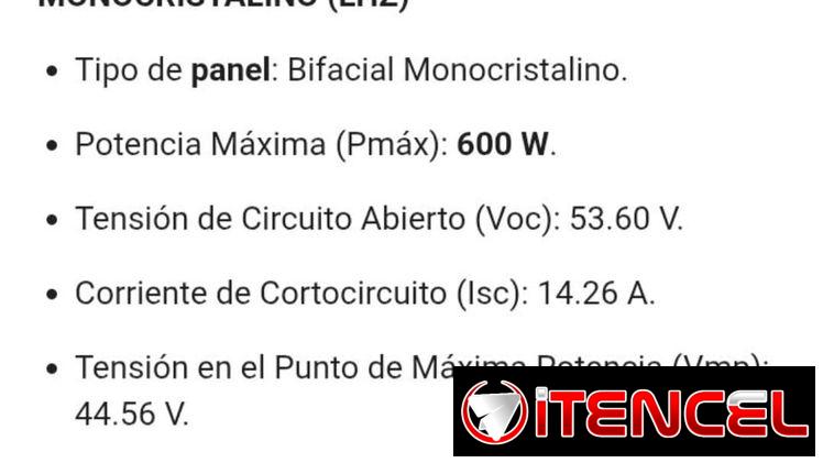 Vendo un panel de 600W a 170 USD