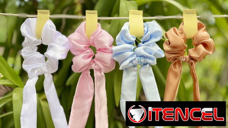 Gorros de satin por encargo y felpas scrunchies