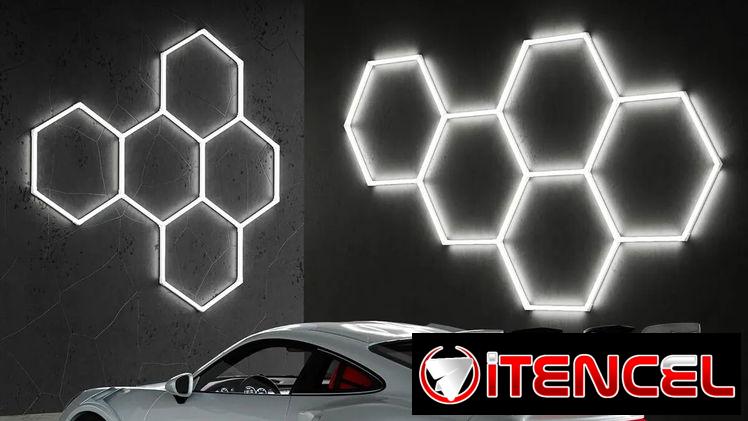 Luz Led Hexagonal 5 Luces De Lamparas De Techo Taller Show