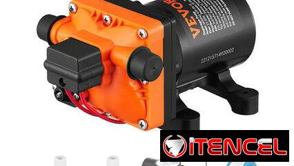 Bomba de Agua VEVOR 12V DC 3.5 GPM 55 PSI Autocebante Diafragma Negro Naranja /