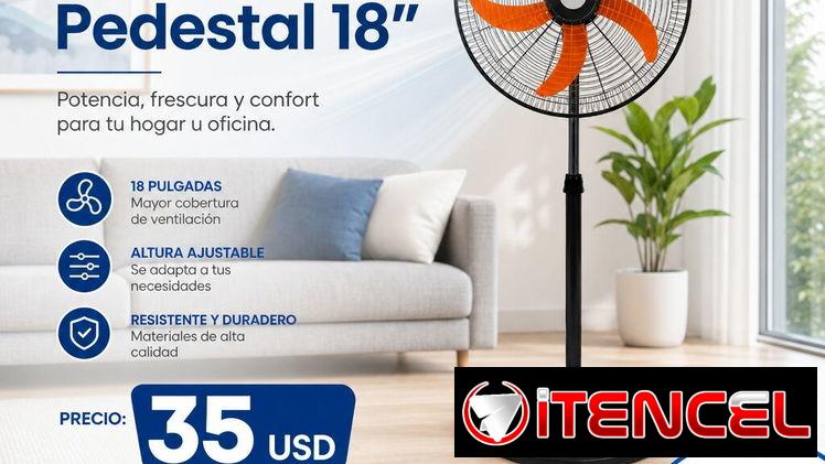 18″. VENTILADOR DE PEDESTAL 18″ MILEXUS. Factura + Garantía