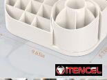 Organizador para cosmeticos, blanco y rosa