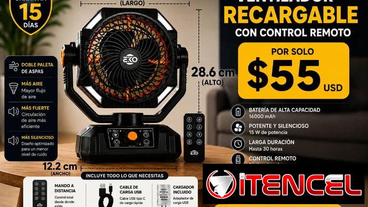 ventilador recargable Eko tipo F6