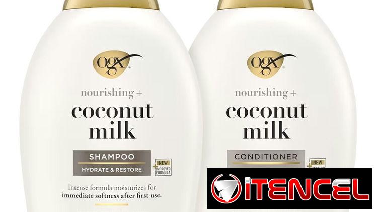 OGX Coconut Milk champú y acondicionador sin sal para cabello seco maltratado o sin brillo