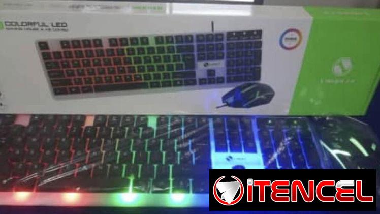 Combo de teclado y mouse con luces RGB