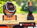 Ventilador Recargable F6 20000 mAh Con Linterna LED, 20000 mAh de Oscilación Automática con Batería con Control Remoto/
