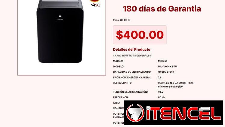 AIRE ACONDICIONADO PORTÁTIL ML-AP-14K BTU 110V VPT#-0012