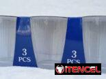 🧿Set de tres vasos de vidrio