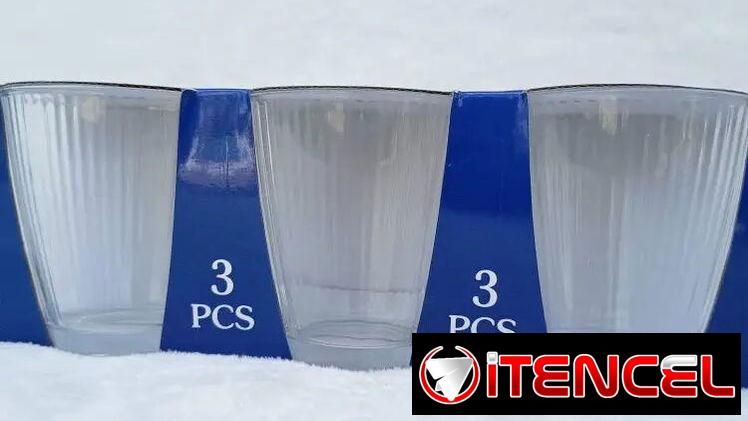 🧿Set de tres vasos de vidrio
