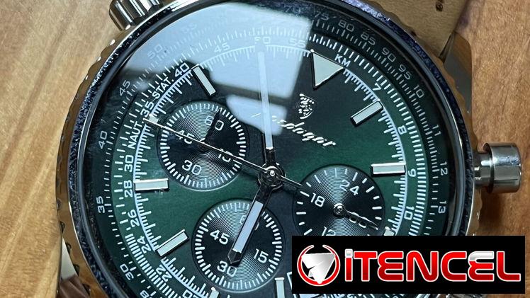Reloj para hombre, taquímetro ,pulsera de cuero, cuarzo.
