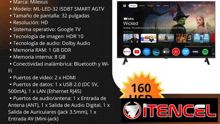 Smart TV 32″ MILEXUS HD Bluetooth y Wi-Fi