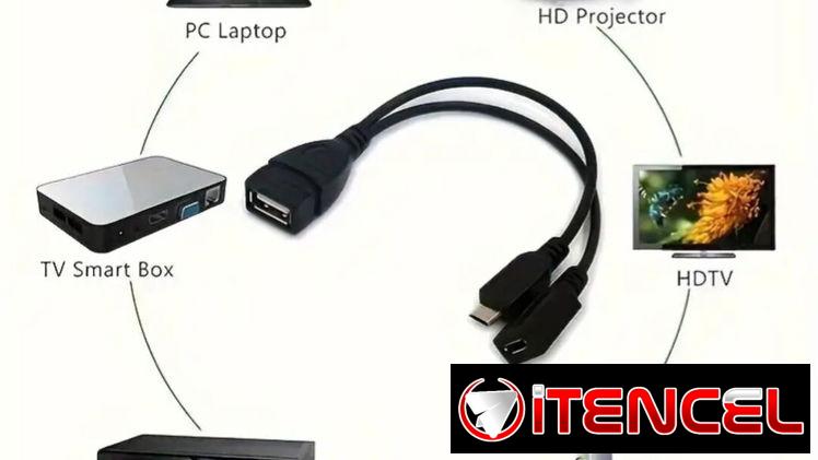 Cable OTG Split Micro USB 2-en-1 se puede Utilizar para Teléfonos Móviles, Tabletas, MID, UMPC y Libros Electrónicos.0