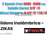 Pulidora inalámbrica – TAZIKAS. Incluye 2 discos de corte, cargador y 1 batería 4Ah, llave de ajuste