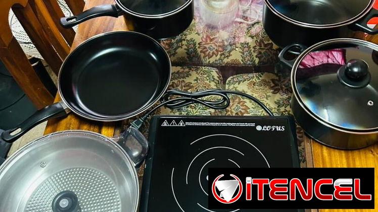 Combo de cocina de inducción + 1 cazuela + set de 7 piezas de cazuelas