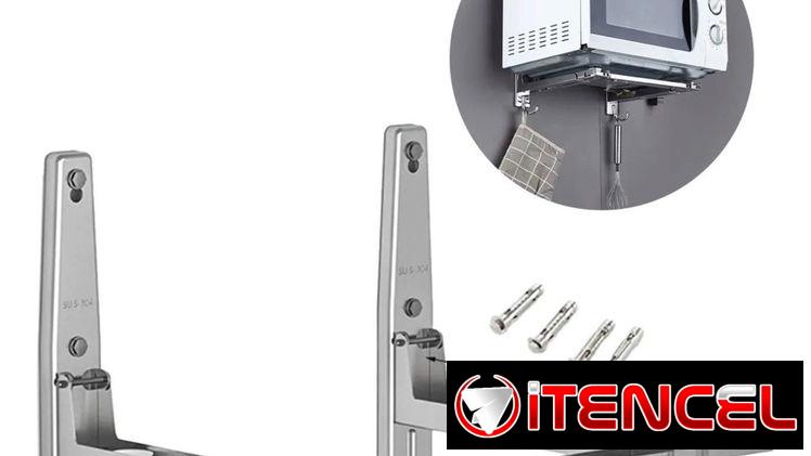 Soporte micro – Estante para horno microondas, estante de cocina, cocina de acero inoxidable 304 plegable para microonda
