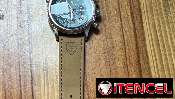 Reloj para hombre, taquímetro ,pulsera de cuero, cuarzo.