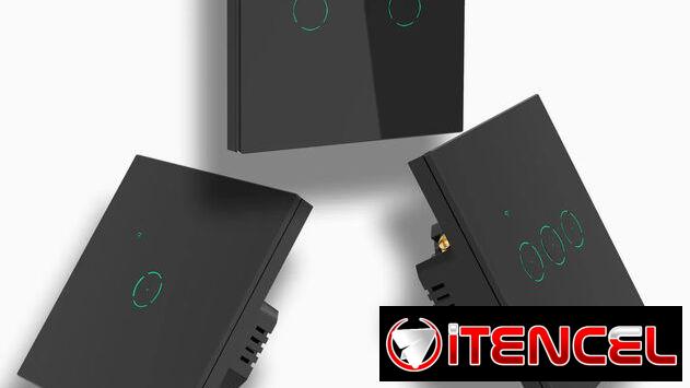Tuya Smart Life WiFi Smart Light Black Glass Wall Touch Smart Switch with Alexa Google Home