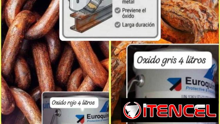 Oxido rojo y gris 4 litros euroquimica linea industrial importada de España en nuestro almacén en playa
