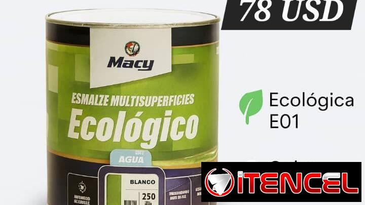 PINTURA ESMALTE AL AGUA ECOLÓGICO E01 COLOR BLANCO