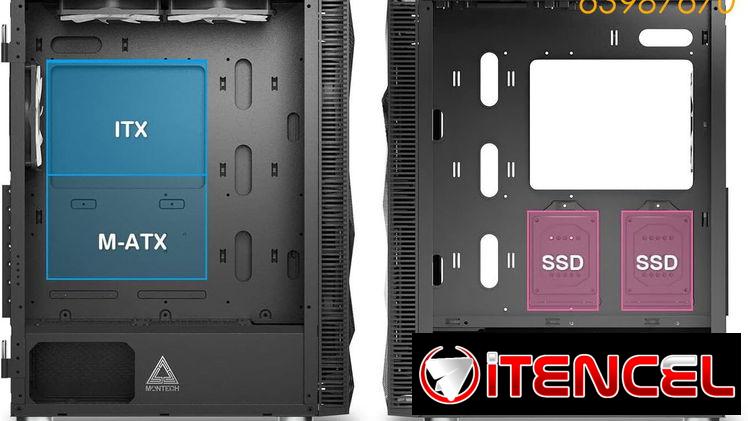 Chasis Gaming Montech X3 + 3 fanes RGB de 120mm y 3 fanes RGB de 140mm, NUEVO en caja