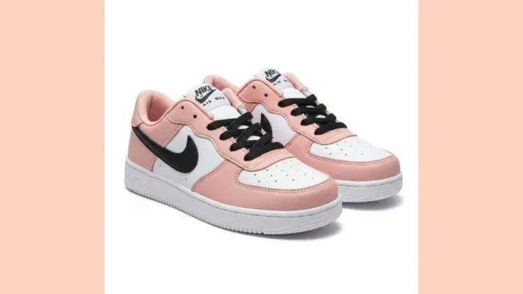 TENIS NIKE AIR FORCE ROSADO CON BLANCO Y NEGRO