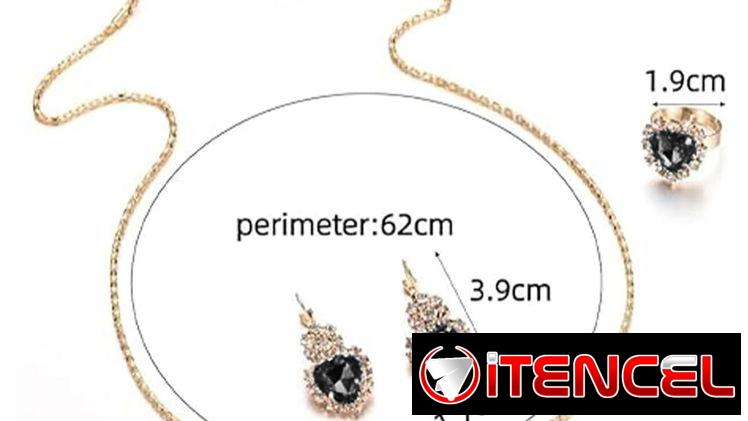 Conjunto de Pendientes, Collar y Anillo con Colgante de Corazón, Joyería Ligera para Mujeres