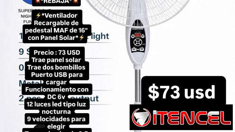 Venta de ventiladores recargables
