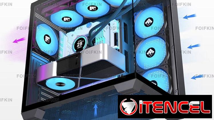 Estuche FOIFKIN F600 para PC – Con 7 Ventiladores ARGB PWM Pre-Instalados, Chasis para PC Gaming ATX de Torre Media, Vid