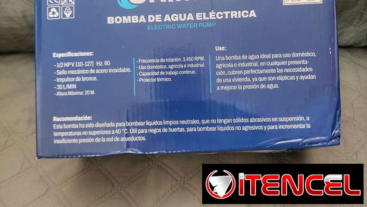BOMBA DE AGUA DE 1/2 HP
