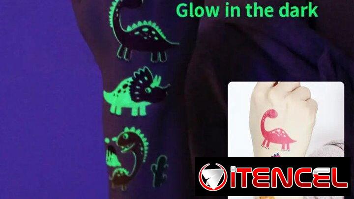 Tatuajes temporales de dinosaurios luminosos | Con garantía | videojuegoshabana.com