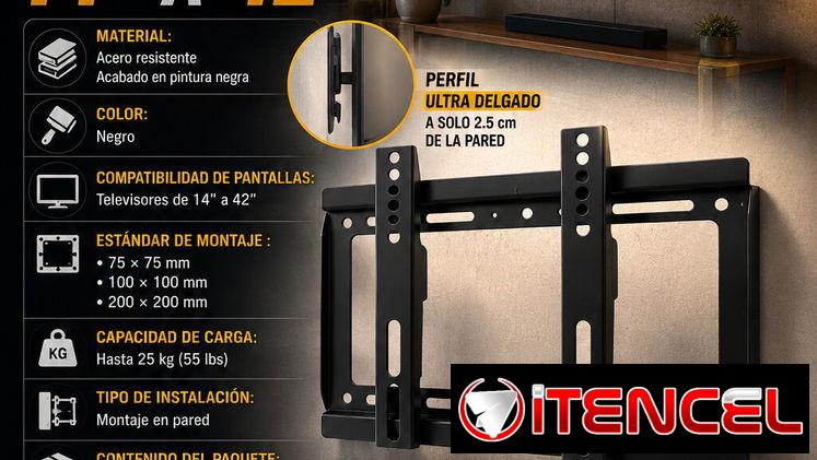 📺 TU MEJOR SOLUCIÓN 📺 SOPORTE FIJO PARA TV DE 14 -42″. MENSAJERÍA CON FACTURA Y GARANTÍA. 📲 54833699