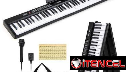 Piano eléctrico plegable de 88 teclas para llevar de viaje – Teclado de piano plegable – Piano digital y piano digital