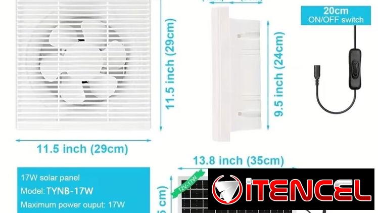 Extractor ventilador solar de 8 pulgadas