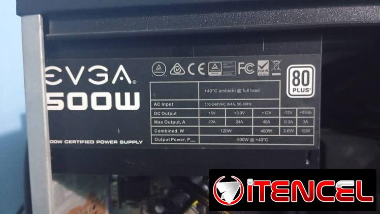 FUENTE EVGA DE 500 WATTS Y 40 AMPERES, CON SOLO 3 MESES DE USO, AL 52843801