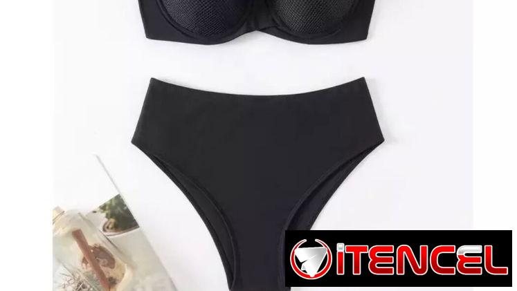 ✨Biquini negro talle alto para mujer ✨