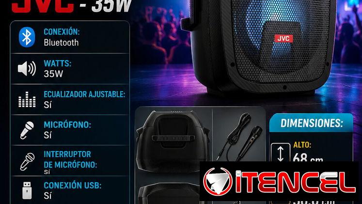 🔊 BOCINA JVC 15″ BLUETOOTH 🔊 CON TRIPODE Y MICROFONO. MENSAJERÍA CON FACTURA Y GARANTÍA. 📲 54833699